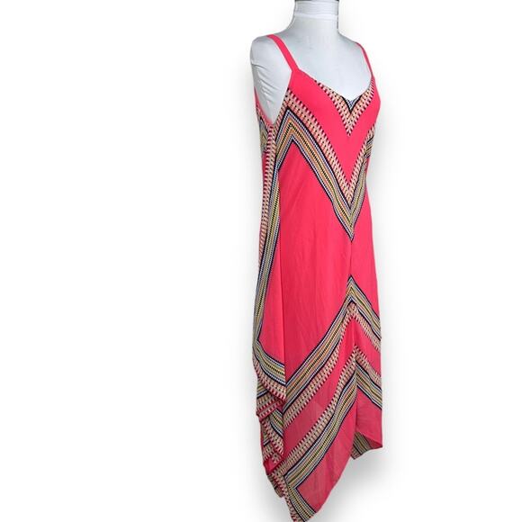 Luxology asymmetrical dress multi color chevron pattern size 10 large - Picture 3 of 7